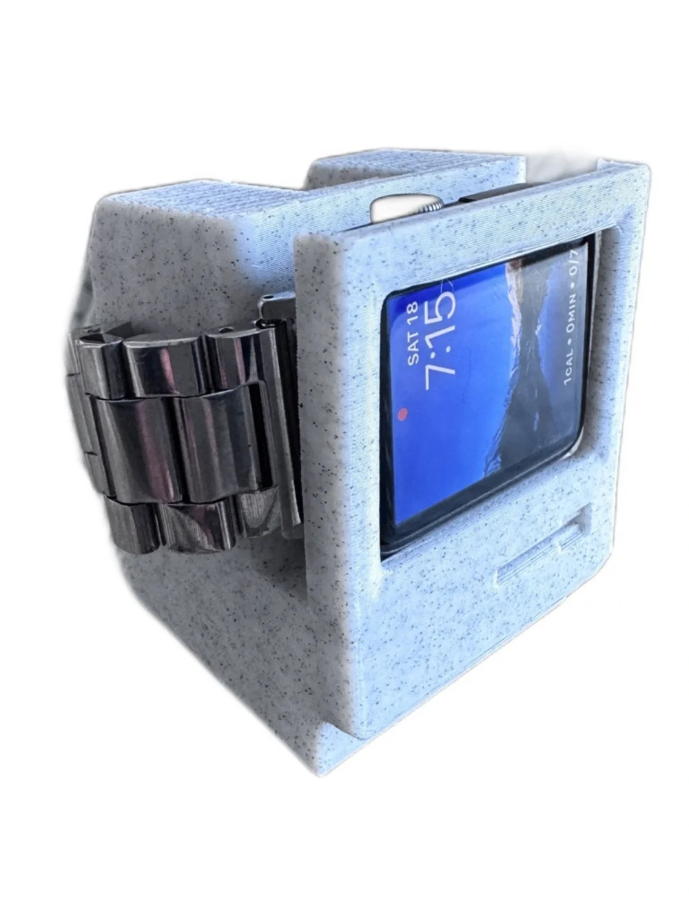 Retro Macintosh Apple Watch Charging Stand Dock Speckled Gray